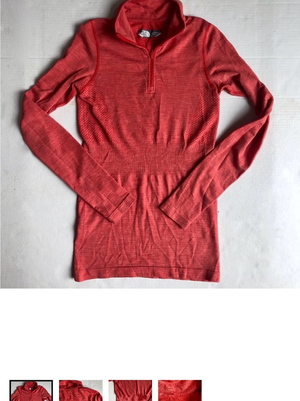 The North Face Women's Coral-Red Quarter Zip Pullover